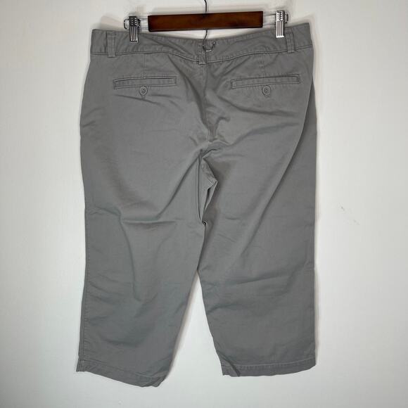 Dockers pants chinos women's 14 gray cotton light wash cropped comfortable - Picture 12 of 15